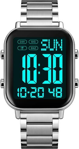 Fanmis Classic Usisex Digital Sports Hoters Women's Mens Multifunctional Watch Fethel Band Band Squar in Kuwait