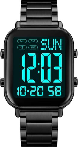 Fanmis Classic Usisex Digital Sports Hoters Women's Mens Multifunctional Watch Fethel Band Band Squar in Kuwait