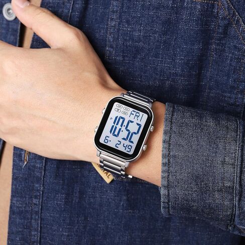 Fanmis Classic Usisex Digital Sports Hoters Women's Mens Multifunctional Watch Fethel Band Band Squar in Kuwait