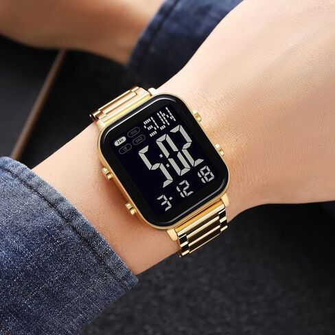 Fanmis Classic Usisex Digital Sports Hoters Women's Mens Multifunctional Watch Fethel Band Band Squar in Kuwait