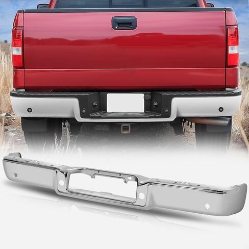 Auto Dynasty Rear Bumper Step Bar Replacement Compatible with 2004-2008 Ford F-150 Lincoln Mark LT, Non Parking Sensor Holes, FO1102361, Paint to Match (Primered) Black, 04 05 06 07 08 in Saudi Arabia