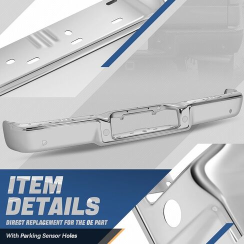 Auto Dynasty Rear Bumper Step Bar Replacement Compatible with 2004-2008 Ford F-150 Lincoln Mark LT, Non Parking Sensor Holes, FO1102361, Paint to Match (Primered) Black, 04 05 06 07 08 in Saudi Arabia