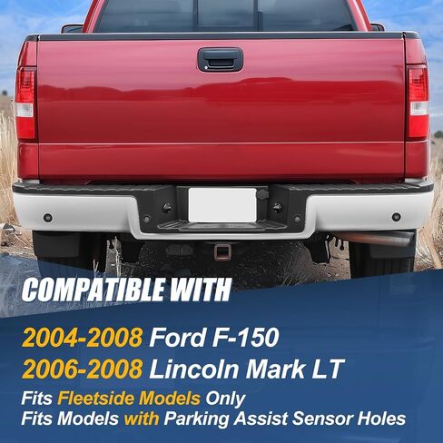 Auto Dynasty Rear Bumper Step Bar Replacement Compatible with 2004-2008 Ford F-150 Lincoln Mark LT, Non Parking Sensor Holes, FO1102361, Paint to Match (Primered) Black, 04 05 06 07 08 in Saudi Arabia