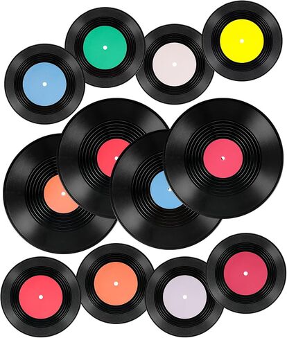 12 PCS فارغة سجلات الفينيل ديكور- 12 بوصة و 7 بوصة سجلات خمر مزيفة لـ Indie Hippie Room Wall جمالية ديسكو 80s زخارف الحفلات الرجع in Saudi Arabia