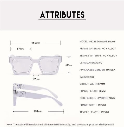 Luxury Eyewear, Designer Square Sunglasses, UV 400 protection, Thick and strong Frame, for Men and Women in Saudi Arabia