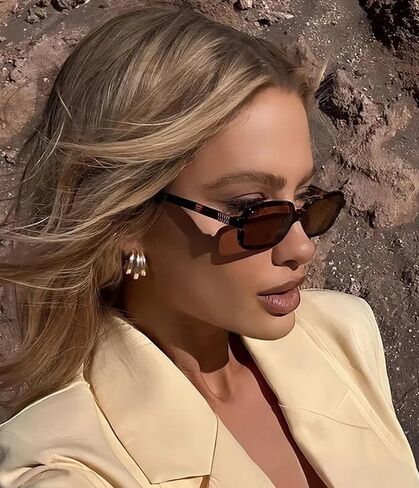 نظارة شمسية مستطيلة للنساء للنساء 90s نظارات شمس صغيرة مربعة in Saudi Arabia