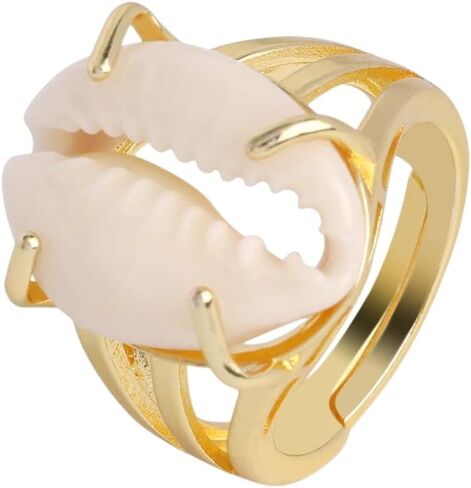 Mrotrida Shell Ring for Women Fashion Natural Sea Shell Finger Rings Bohemian Midi Rings in Kuwait