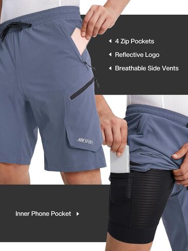 Lightweight Mens Mountain Bike Shorts Cycling Shorts 4D Padded Bike Shorts in Kuwait