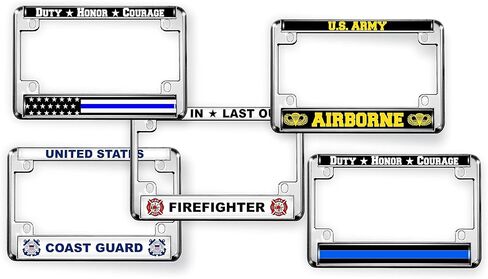[Officially Licensed Product] - Motorcycle Metal License Plate Frame with America's Navy Design - Gold, b/w in Saudi Arabia