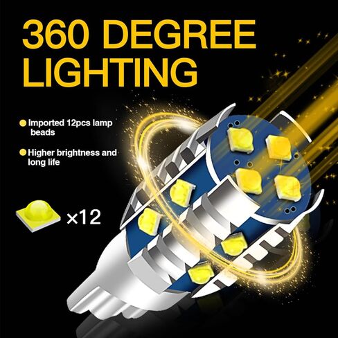 194 مصابيح LED لضوء لوحة الترخيص 6500K أبيض مشرق ، T10 168 مصابيح LED 194 168 2825 W5W مصابيح LED للسيارة خريطة باب القبة مجاملة. in Kuwait
