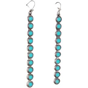 Natural Turquoise Dangle Metal Large Oval Earrings Vintage Statement Teardrop Earrings Bohemian Delicate Cowgirl Hoop Earrings for Women Girls (K)
