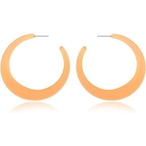 Retro Minimalist Acrylic C Shape Earrings Bohemia Statement Leopard Semicircle Hoops Acrylic Resin Round Circle Earrings for Women Girls