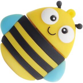 64GB USB Flash Drive Bee-Shaped, BorlterClamp Cute USB Drive Thumb Drive Memory Stick for External Data Storage