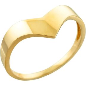 Solid 10k Yellow Gold Chevron Ring for Women