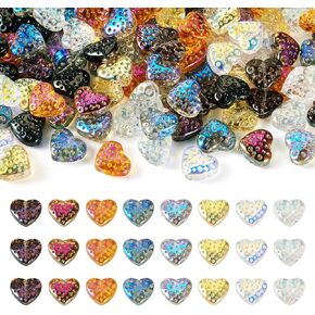 Magibeads 60Pcs Glass Fish Beads 6 Colors Clear Ocean Sea Glass Crystal Animal Beads Rainbow Color Fishbowl Beads for Crafts DIY Jewelry Making Supplies Wind Chimes Sun Catchers 15x8mm