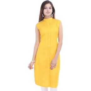 Indian Women's Plain Cotton Kurti Top By Chichi