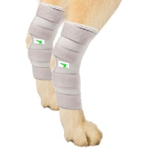 Dog Rear Leg Brace One Pair Heals Hock Joint Wrap Sleeve for Hind Legs (S, Long)