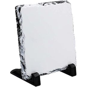 MR.R Sublimation Blank Square Rock Slate Photo Plaque Picture Frame, Customized Photo Frame Novelty for Wedding,Birthday,Baby Birth,5.9x5.9 inch