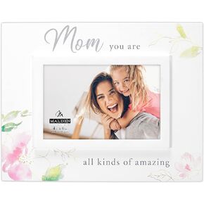 Malden International Designs 4x6 Mom Expressions White Floral Watercolor Picture Frame