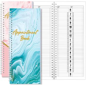 2 Pieces Undated Appointment Book Schedule Day Planner Salon Appointment Book 2024 Hairstylist Weekly Appointment Planner for College Office Home Schedule Supplies, 11.2 x 4.5 Inches