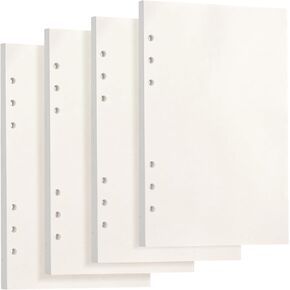Songaa A5 Refill Paper 4 Packs - 100GSM Thick Refillable Paper 6 Hole Filler Inserts Loose Leaf Paper 180 Sheets/360 Pages, A5 Refill Paper for 6 Ring Binder Journal Notebook (Lined Paper)