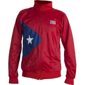 سترة رياضية باللون الأحمر لبورتوريكو مع العلم الوطني الكاريبي سترة رياضية للرجال in Kuwait