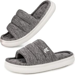 VeraCosy Women's Open Toe Slippers Comfy Memory Foam Slip on House Shoes