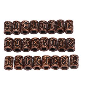 Dreadlocks Beads 24 Pcs Viking Beard Bead Antique Copper Hair Beads Vintage Large Hole Metal Dreadlocks Tube Beads for DIY Jewelry Hair Decoration