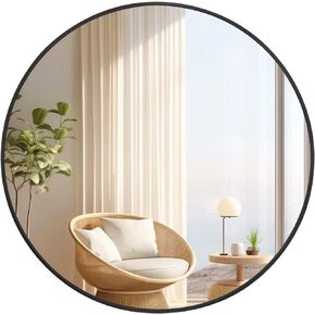 مرآة مستديرة، مرآة مستديرة سوداء مقاس 24 بوصة، مرآة حمام مستديرة، مرآة دائرية للجدار، مرايا دائرية لديكور الحائط، مرايا مستديرة لغرفة النوم، غرفة الزينة، غرفة المعيشة in Kuwait