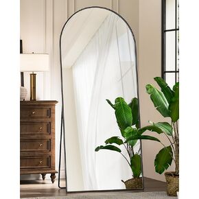 71"x32" Arched Full Length Mirror, Arched Floor Mirror, Glassless Mirror Full Length with Stand, Floor Mirror Freestanding, Wall Mounted Mirrors for Bedroom Living Room, Black