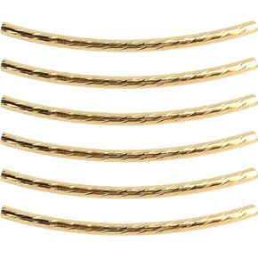 Metal Long Curved Noodle Tube Spacer Beads 200Pcs Curved Noodle Tube Spacer Beads Long Sleek Twist DIY Jewelry Making Accessories (Silver)