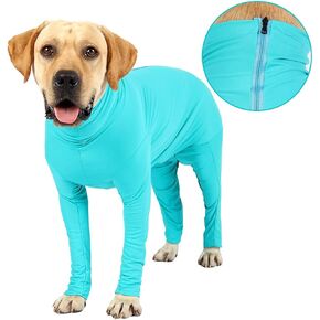 Dog Recovery Suit Anxiety Calming Shirt for Dog E-Collar Alternative Pet Wounds Protector Medical Surgical Clothes Prevent Shedding Hair Jumpsuits Suit for Home, Car, Travel (XL, Blue)