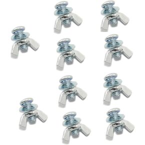 10pcs Screw Bolts with Wing Nut Zinc Plated Carbon Steel Mounting Hardware Fitting Fastenings 1/4"-20 Hand Tighten Wing Nuts, 1/4"-20 x 5/8" Phillips Head Screw Bolt with Washers