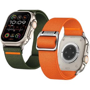 سوار رياضي من Suitisbest لساعة Apple Watch Ultra 2 Band/Apple Watch Ultra Band 49 مم 45 مم 44 مم 42 مم، حزام بديل بحلقة منفردة من النايلون لساعة iWatch Ultra 2 9 8 7 6 5 4 SE، عبوتان