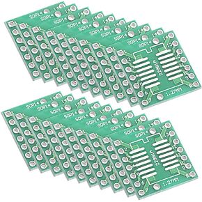 uxcell SSOP 14PIN 0.65 / SOP 14PIN 1.27 to DIP Adapter PCB Board Surface Mounted Devices Converter 20pcs