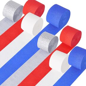 Streamers 8 Rolls, Rose Gold Party Decorations Crepe Paper Pink Brown Streamer for Bachelorette Party Bridal Shower Wedding Shower Baby Shower Birthday Decorations Supplies, 1.8 Inch x 82 Ft/Roll