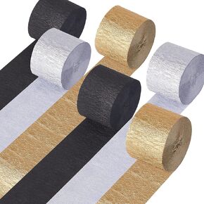 Streamers 8 Rolls, Rose Gold Party Decorations Crepe Paper Pink Brown Streamer for Bachelorette Party Bridal Shower Wedding Shower Baby Shower Birthday Decorations Supplies, 1.8 Inch x 82 Ft/Roll