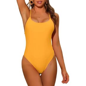 Women's One Piece Lace Up Swimsuit, Tie Cross Back Tummy Control Backless Swimwear Bathing Suits in Kuwait
