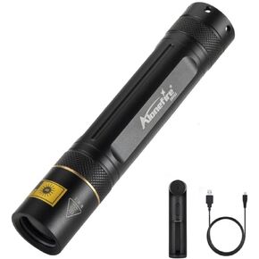 ALONEFIRE SV003 10W 365nm UV Flashlight Portable Rechargeable Blacklight for Pet Urine Detector, Resin Curing, Scorpion, Fishing, Minerals with Aluminum Case, Battery Charger