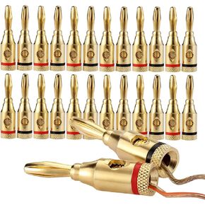 سدادات مكبر صوت موز مطلية بالذهب 24 قيراط، نوع لولبي مفتوح، BW3130، 12 زوج in Kuwait