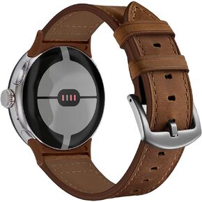 VOMA Genuine Leather Band Compatible with Google Pixel Watch 2 2023/ Pixel Watch 2022, Classic Leather Replacement Wristband Strap for Women Men