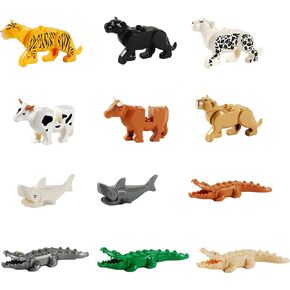 NW 12pcs Animal Building Blocks Zoo Sencery Accessories Animal Set Building Bricks Kit DIY Building Set Compatible All Major Brands