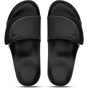 Heel That Pain Heel Seat Sandals w/Fascia-Bar | Heel Seat Orthotic Slides for Plantar Fasciitis, Heel Pain & Heel Spurs | Luxury Faux Leather & Suede | Unisex (Men's 6, Women's 7)
