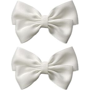 ABOOFAN Dress Shoes Bow 2pcs Shoes Bow Buckle White Bowknot Shoe Clip Bow Butterfly Shoe Straps Band Shoe Flower Accessories Shoes Decoration for Lady Women