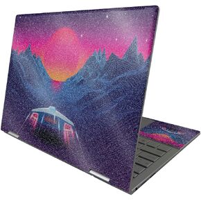 MightySkins Glossy Glitter Skin Compatible with HP Envy x360 13" (2022) - Synthwave Drive | Protective Durable High-Gloss Glitter Finish | Easy to Apply Remove and Change Styles | Made in The USA