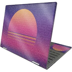 MightySkins Glossy Glitter Skin Compatible with HP Envy x360 13" (2022) - Synthwave Sunset | Protective, Durable High-Gloss Glitter Finish | Easy to Apply and Change Styles | Made in The USA