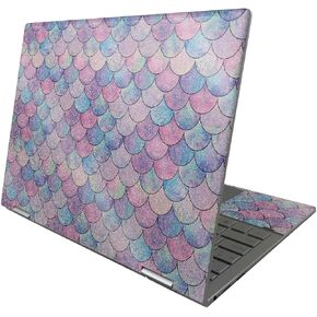 MightySkins Glossy Glitter Skin Compatible with HP Envy x360 13" (2022) - Mermaid Scales | Protective, Durable High-Gloss Glitter Finish | Easy to Apply, Remove, and Change Styles | Made in The USA