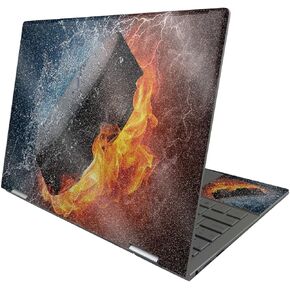 MightySkins Glossy Glitter Skin Compatible with HP Envy x360 13" (2022) - Hockey Fire | Protective, Durable High-Gloss Glitter Finish | Easy to Apply, Remove, and Change Styles | Made in The USA