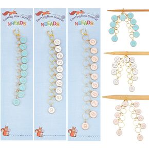 NBEADS 2 Pcs 0-9 Enamel Number Knitting Row Counter Chains, Alloy Stitch Markers Row Counting Accessories for Knitting Crochet Tracking Project Progress