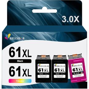 Remanufactured Ink Cartridge Replacement for HP Ink 61 (2 Black 1 Color 3-Pack) for HP 61 XL Combo for HP61 HP61XL 5530 4500 2540 4630 4501 4502 4635 3050 2542 3512 4632 3510 3050a 2514 2541